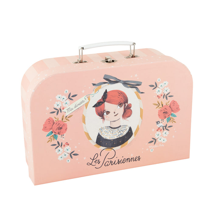 Les Parisiennes Child-safe and Food-safe Tin Tea Set Suitcase